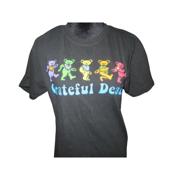 Grateful Dead Shirt Rainbow Bear Logo Black 100% Cotton Small - Picture 2 of 4